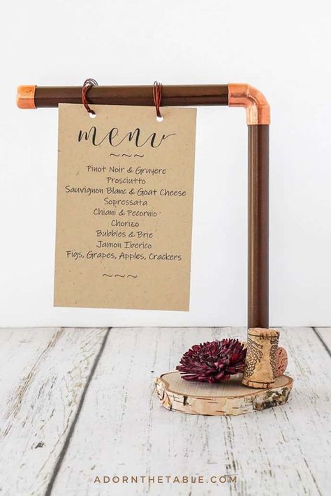 Restaurant Menu Stand, Diy Table Cards, Diy Menu Cards, Restaurant Menu Holder, Menu Board Diy, Wedding Menus Design, Menu Stand, Diy Menu, Italian Menu