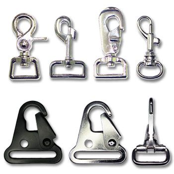 Metal Hardware | Buckles, Straps & Rings | Strapworks.com Snap hooks Bag Strap Ideas, Handbag Hardware, Bag Hardware, Bag Hook, Purse Hardware, Dog Leashes, Snap Clips, Leather Projects, Stitching Leather