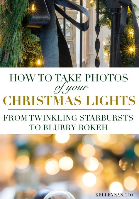 How to Take Pictures of Christmas Tree Lights with Starbursts & Bokeh Best Time To Take Pictures Outside, Christmas Lights Photography, Christmas Pictures With Lights, Christmas Lights Tree, Christmas Light Photography, Pictures Of Christmas, Bokeh Christmas, Christmas Tree Photography, Blurry Lights