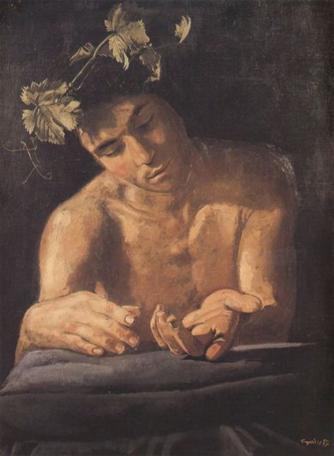 Drunken Dionysus - Yannis Tsarouchis A Man, Writing, Flowers, Art