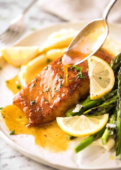 Lemon Honey Glazed Salmon | RecipeTin Eats Honey Glazed Salmon, Honey Salmon, Lemon Honey, Salmon Seasoning, Recipe Tin, Recipetin Eats, Honey Glazed, Chop Suey, Glazed Salmon