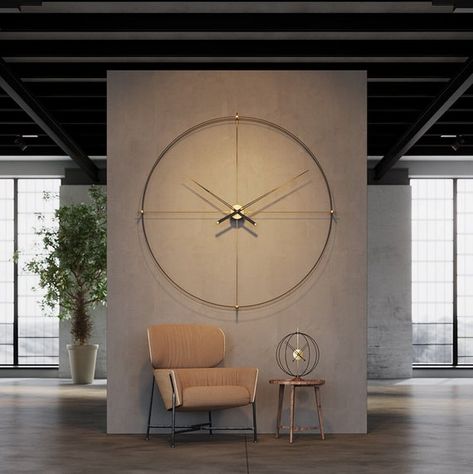 Wall Clock Design Ideas, Wall Clock Decor Living Room, Large Wall Clock Decor, Office Wall Clock, Oversized Clocks, Clock Design Ideas, Big Wall Clocks, Big Clock, Large Wall Clock Modern