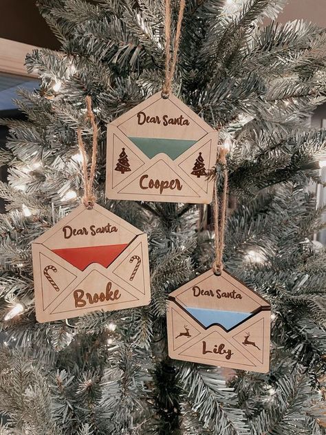 Laser Cutting Natal, Write A Letter To Santa, A Letter To Santa, Wood Laser Ideas, Laser Cut Wood Crafts, Laser Engraved Gifts, Write A Letter, Letter To Santa, Laser Engraved Ideas