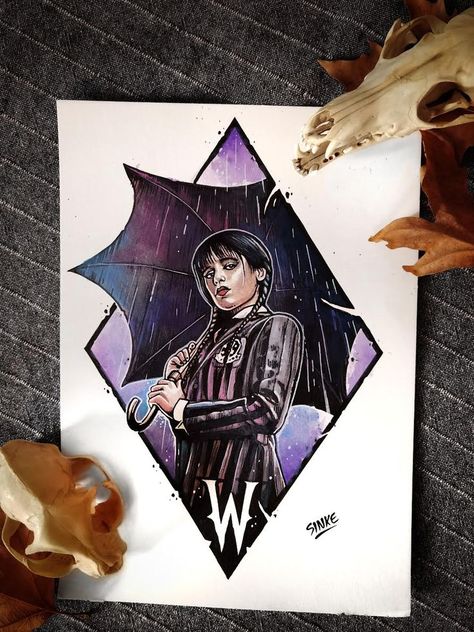 Wednesday Inspired Drawings, Wednesday Addams Çizim, Wednesday Portrait Drawing, Wednesday Addams Watercolor Painting, Wednesday Addams Sketch Jenna Ortega, Wednesday Drawing Sketch, Wednesday Drawing Ideas, Wednesday Addams Drawing Sketch, Wednesday Addams Pencil Sketch