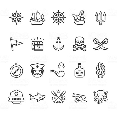 Historical Tattoos, Pirate Symbols, Pirate Tattoo, Finger Tats, Zestaw Ikon, Sharpie Tattoos, Embroidery Template, Little Doodles, Tattoo Flash Art