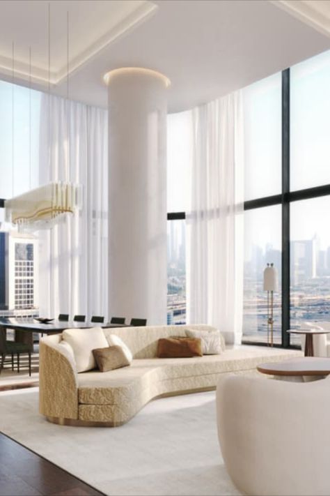 A mansion-sized Dubai penthouse has sold for AED 139 million (US$37.8 million), a record high for the neighborhood surrounding the city’s iconic Burj Khalifa skyscraper, according to an announcement Monday from the building’s developer, Omniyat. Burj Khalifa Interior Design, Dubai Condo, Luxury Penthouse Interior, Dubai Penthouse, Penthouse Interior Design, Tallest Building In The World, Penthouse Design, Dubai Skyscraper, Apartments In Dubai