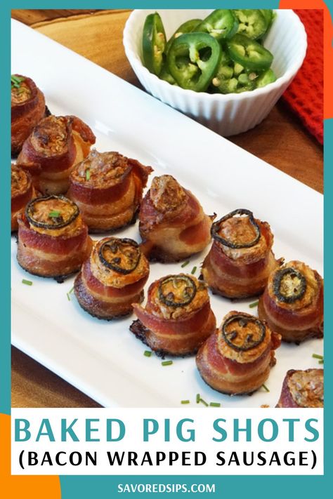 Stuffed Smoked Sausage, Air Fryer Pig Shots, Bacon Smokies, Bacon Shots, Sausage Wrapped In Bacon, Bacon Wrapped Smokies Oven, Bacon Sausage Wraps, Pig Shooters Recipe, What To Do With Bacon