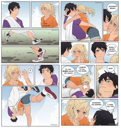 Percabeth Fan Art, Percy Jackson Drawings, Percy Jackson Annabeth Chase, Percy Jackson Comics, Percy Jackson Wallpaper, Zio Rick, Percy Jackson Ships, Percy Jackson Head Canon, Percy And Annabeth