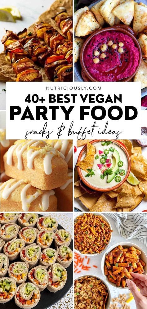 Party Fingerfood Ideas Vegan, Easy Fun Party Food, Bridal Shower Vegan Food Ideas, Vegan Gf Party Food, Food Ideas For Party Easy, Healthy Nye Snacks, Vegan Holiday Party Food, Vegetarian Cocktail Party Food, Vegan Christmas Snacks For Party