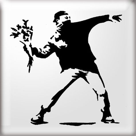 banksy stencil Creative Stencil Art, Banksy Art Tattoo, Stencil Drawing, Stencil Black And White, Stencil Print, Stencil Art Ideas Design, Banksy Style Art, Graffiti Stencil, Banksy Tattoo Ideas