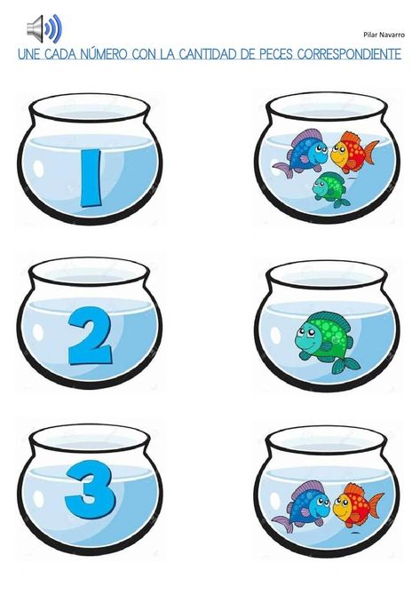 Number Activity Preschool, Numbers Activities Preschool, Fish For Kids, Kids Worksheets Preschool, Montessori Toddler Activities, Preschool Activities Toddler, Card Games For Kids, Kindergarten Learning Activities, Arabic Alphabet For Kids