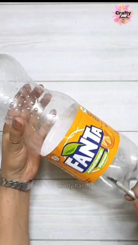 this bottle has an amazing transformation | Instagram Plastic Bottle Crafts Diy, Craft From Waste Material, Plastic Bottle Art, Glass Bottle Diy, Diy Glass Bottle Crafts, Diy Tree, Food Chicken, Diy Bottle Crafts, Garden Cafe