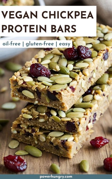 The best, and easiest vegan chickpea protein bars! Gluten-free & oil-free, they're delicious, customizable & perfect for powering your day! #veganprotein #vegan #glutenfree #proteinbars #plantbased #plantbasedprotein #proteinsnack #proteinrecipe #highprotein #plantprotein #plantbasedprotein #garbanzobeans #wfpb #wfpbno #easyrecipe #healthysnack #diyproteinbars Sugar Free Protein Bars, Chickpea Protein, Chickpeas Protein, Vegan Protein Bars, Vegan Chickpea, Protein Bar Recipes, Vegetarian Protein, Chick Pea, Protein Powder Recipes