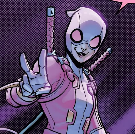 Gwenpool Comic Panel, Gwenpool Banner, Gwen Pool Pfp, Gwen Pool Icons, Gwenpool Aesthetic, Spider Gwen Pfp, Marvel Pfp Aesthetic, Marvel Comic Aesthetic, Gwenpool Comic