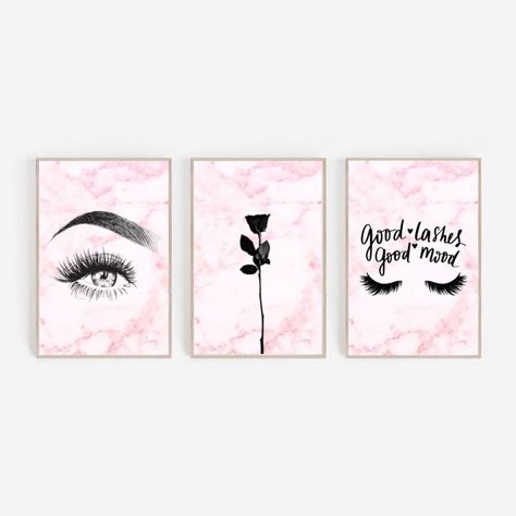 Eyelash Room Set Up, Beauty Shop Decor, Beauty Salon Design, Lashes Logo, Lash Room, Wall Murals Painted, Beauty Lash, Instagram My Story, Graphic Ideas