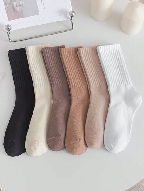 Multicolor  Collar  Fabric   Embellished   Women Socks & Hosiery Trendy Socks, 여름 스타일, Ankle Socks Women, Women Crew Socks, Basketball Clothes, Style Sportif, Comfortable Socks, Warm Socks, Long Socks