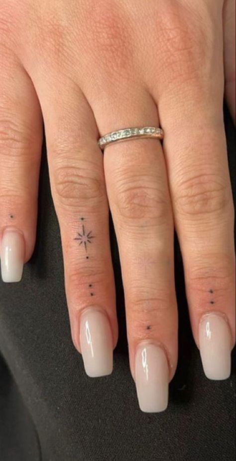 Pretty Finger Tattoos Simple, Stick N Poke Tattoos Fingers, Dainty Tattoos Finger, 999 Hand Tattoo, Small Hands Tattoo, Micro Finger Tattoo, Nails Symbols, Small Simple Tattoos For Women, Tiny Tattoos Hand