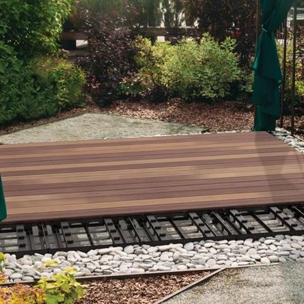 Barrette Outdoor Living Instadeck Outdoor Flooring Kit | Wayfair Wood Pool Deck, Ground Level Deck, Outdoor Deck Tiles, Composite Decking Boards, Composite Deck, Trex Deck, Deck Tile, Ground Level, New Deck