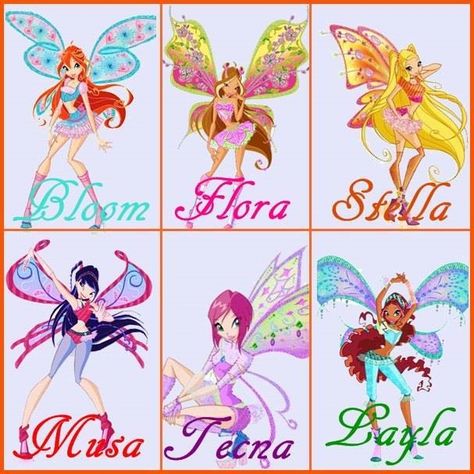 Winx Club Characters With Names, Winx Club Members Names, Winx Characters Names, Winx Club Names, Las Winx Club, Winx Cosplay, Mean Girls Halloween, Fairy Names, Las Winx