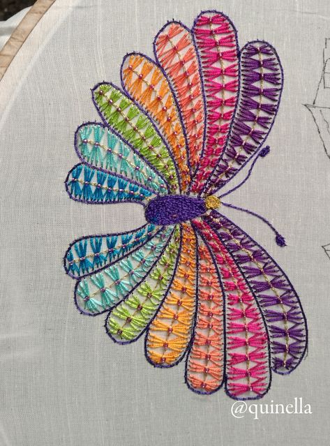 Aari embroidery Motifs For Embroidery Design, Aari Butterfly Design, Pattern Stitch Design In Aari Work, Butterfly Stitch Type 2 Design In Aari, Aari Pattern Design, Butterfly Stitch In Aari, Back Chain Stitch Design In Aari, Butterfly Stitch Aari Work Designs, Butterfly Stitch Design