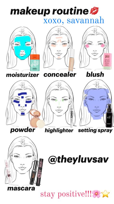 my updated makeup routine!!💋 Easy School Makeup, Teenage Makeup, Makeup Routine Guide, No Make Up Make Up Look, Futuristic Makeup, Makeup Charts, Dag Make Up, Light Makeup Looks, Extracurricular Activities