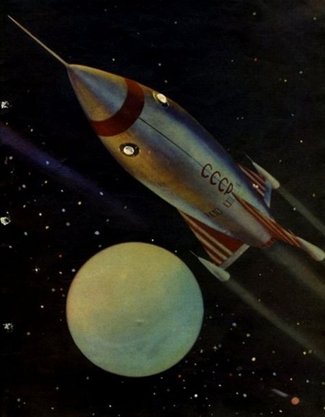 As We were Flying on a Rocket (1963) by V.Gortinsky | Flickr - Photo Sharing! Retro Rocket, Science Fiction Illustration, Classic Sci Fi, Rocket Ship, Pulp Art, Vintage Space, Science Fiction Art, Retro Futuristic, To Infinity And Beyond