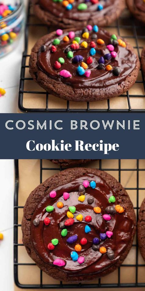 Cosmic Brownie Cookies - I Heart Eating Cosmic Brownie Cookies, Cosmic Cookies, Homemade Chocolate Ganache, Soft Chocolate Cookies, Savoury Bites, Sourdough Bakery, Soft Chocolate Cookie, Small Batch Cookies, Brown Butter Cookies