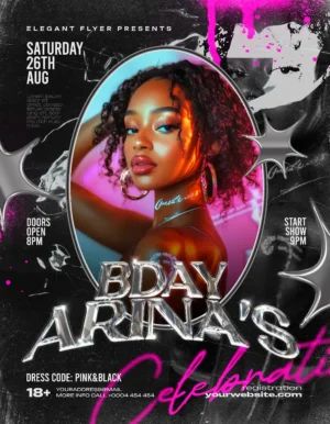 Birthday Bash Flyer Template Y2k Party Flyer, Birthday Bash Flyer, Birthday Brunch Party, Free Psd Flyer Templates, Free Psd Flyer, Y2k Party, Psd Flyer Templates, Psd Flyer, Free Flyer Templates