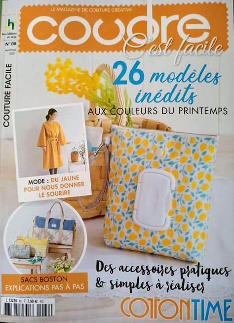 Accessoires pratiques avec Coudre C'est Facile n°66 et 40 Beaux modèles Couture Mode, Diaper Bag, Porter, Tote Bag, Magazine, Couture