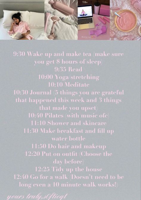 Pink Pilates Princess Daily Routine, Pink Pilates Routine, Pink Productivity Aesthetic, Pink Pilates Princess Breakfast, Pink Pilates Princess Motivation, Pink Pilates Princess Tips, Pink Pilates Morning Routine, Wellness Girly Aesthetic, Pink Pilates Princess Morning Routine