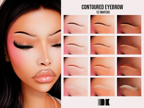 Contoured Eyebrow | Patreon Sims 4 Eye Shapes Presets, Sims 4 Cc No Censor, Sims 4 Cc 2000s Makeup, Concealer Sims 4 Cc, Sims 4 Cc Baddie Outfits, Sims 4 Urban Makeup, Sims 4 Cc Concealer, Sims 4 Cc Nose Contour, Sims 4 Cc Hairline