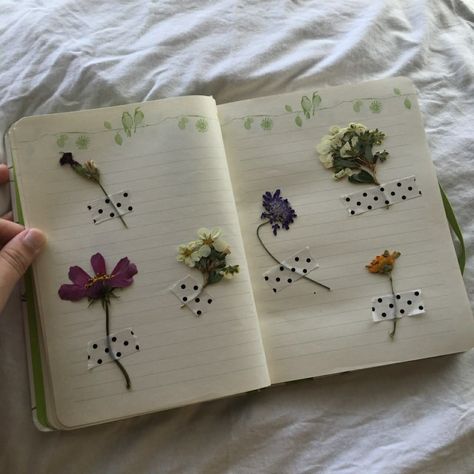 Pressing Flowers, Journal Inspiration Writing, Pressed Flower Crafts, Flower Therapy, Nature Journal, Scrapbook Journal, Diy For Girls, Journal Writing, Cute Crafts