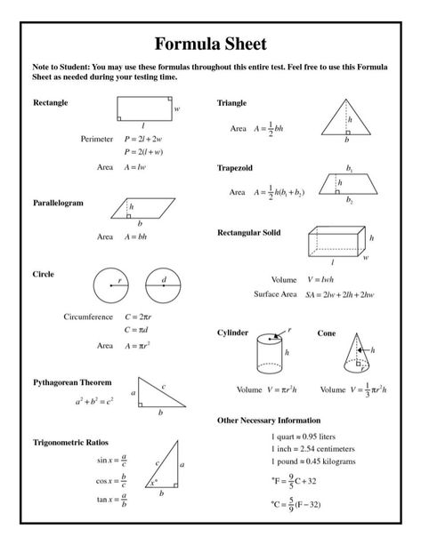 Formula sheet Coordinate Geometry Formulas, Math Formula Sheet, Formula Sheet, Math Formula Chart, Algebra Formulas, Formula Chart, Geometry Formulas, Sat Math, Math Homework Help