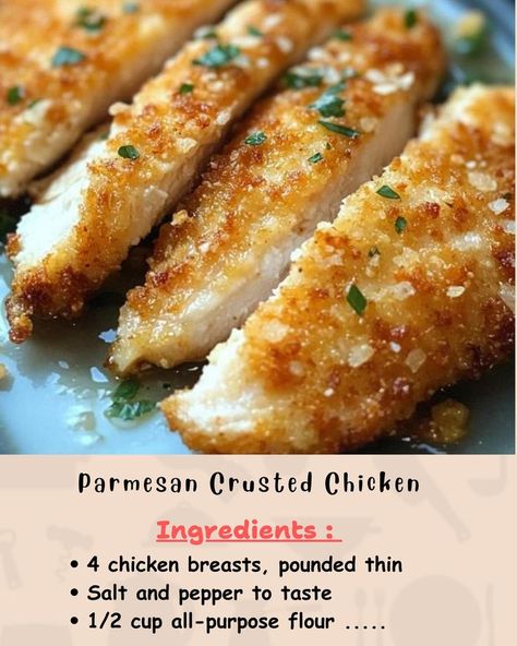 Pounded Chicken Breast Recipes, Chicken Brest Recipes, Parmesan Crusted Chicken Breast, Parmesan Crusted Chicken Recipe, Crusted Chicken Breast, Crusted Chicken Recipes, What Is For Dinner, Deep Freeze, Chicken Breast Recipe