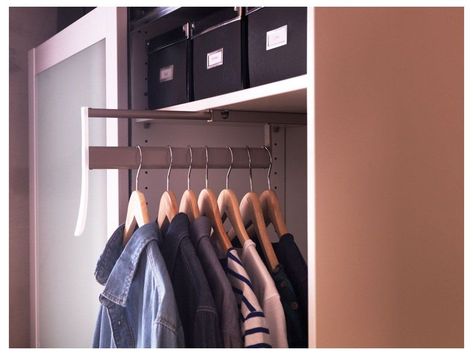 Shallow Closet Ideas, Coat Closet Design, Narrow Closet Design, Narrow Wardrobe, Narrow Closet, Deep Closet, Closet Makeover Diy, No Closet Solutions, Closet Layout