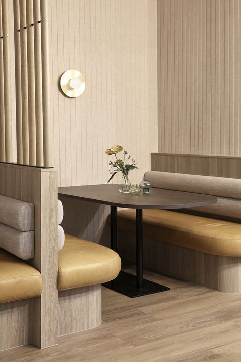 Booth Seating Design, Banquette Ideas, Booth Seat, Dining Booth, Restaurant Booth, Timber Battens, Australian Interior Design, Booth Seating, Interior Design Awards