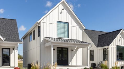 Fiber cement boarding, otherwise known as 'Hardie Plank,' is a durable composite material suitable for a variety of uses both in and outside a home. Cement Board Siding Exterior, Board House Design, Clean Siding, Cement Board Siding, Concrete Board, Board House, Fiber Cement Board, Cement Board, Fiber Cement Siding