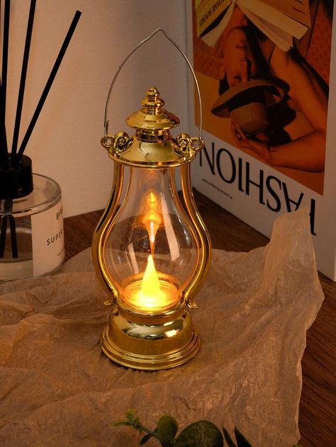 1pc Vintage Style Golden Electronic Lantern Without Flame, Home DecorI discovered amazing products on SHEIN.com, come check them out! Diwali Lamps, Led Decoration, Diwali Images, Dark Home Decor, Dark Home, Vintage Lanterns, Led Decor, Creative Lighting, Diy Vintage