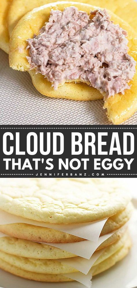 Cloud Bread Danish, Low Cal Cloud Bread, Cloud Bread Ideas, Crafty Morning Recipes, No Bread Recipes, Cinnamon Cloud Bread, Bread Replacement Ideas, Cloud Bread Recipes, Egg White Cloud Bread