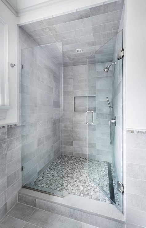 Upgrade your bathroom with porcelain tiles. Learn about their durability, versatile design, water resistance, and easy maintenance. Transform your space today! Bathroom Flooring Options, Bathroom Renovation Diy, Small Bathroom Pictures, Beautiful Small Bathrooms, Modern Bathroom Remodel, Bathroom Transformation, Bathroom Inspiration Modern, Grey Countertops, Bathtub Design