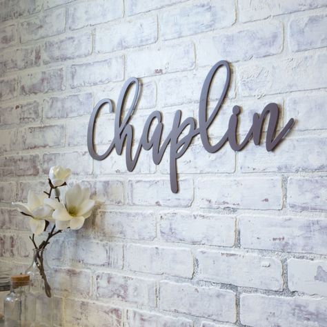 Painted Metal Words | CraftCuts.com Painting Galvanized Metal, Wooden Letters Diy, Large Wood Letters, Letter Wreath, Wooden Wall Letters, Personalized Metal Signs, Engraved Sign, Diy Letters, Metal Wall Sign