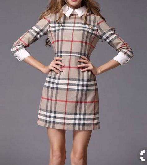 Burberry signature plaid design Checked Dress, Burberry Dress, Burberry Plaid, Burberry Outfit, Look Retro, Checkered Dress, 7 Minutes, 가을 패션, Inspiration Mode