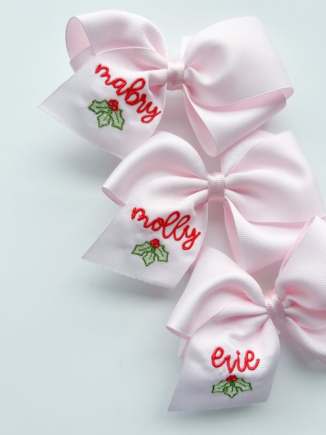 Monogram Ideas For Clothes, Hand Embroidered Hair Bows, Christmas Embroidery Gifts, Embroidery Items To Sell, Christmas T-shirts, Embroidered Christmas Gifts, Embroidery Machine Projects, Hope Embroidery, Machine Embroidery Gifts