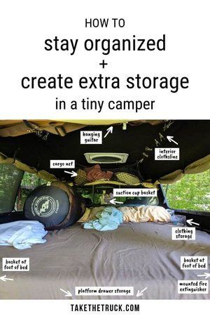 Truck Living Ideas, Lorraine, Living In Truck Camper, Truck Cab Camping, Truck Bed Camper Interior, Camper Shell Camping, Truck Canopy Camping, Truck Topper Camping, Bed Organization