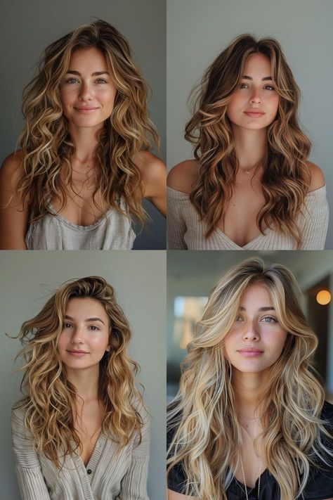 Long Haircuts, Beach Waves Long Hair, Wavy Beach Hair, Beach Curls, Strawberry Blonde Hair Color, Beach Wave Hair, Loose Waves Hair, Medium Long Hair, Hair Up Styles