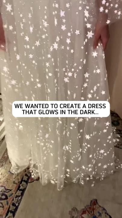 • Boom Blush Bridal • on TikTok Glow In The Dark Dress, Dark Wedding Dress, Starlight Wedding, Starry Night Wedding Theme, Rock N Roll Bride Magazine, Rave Wedding, Sparkly Wedding Gowns, Embellished Veil, Galaxy Wedding