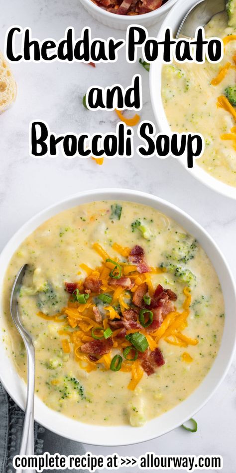 Broccoli Cheddar Soup Without Heavy Cream, Broccoli Cheddar Bacon Potato Soup, Broccoli Cheddar And Potato Soup, Broccoli Cheddar Soup Freezer Meal, Brocoli Cheddar Potato Soup, Broccoli Cheddar Bacon Soup, Loaded Potato Broccoli Soup, Cheddar Brocolli Potato Soup, Cheddar Potato Broccoli Soup