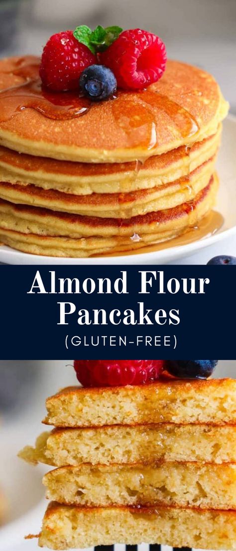 Fluffy Keto Pancakes, Grain Free Pancakes, Best Keto Pancakes, Paleo Breakfast Easy, Make Almond Flour, Simple Paleo, Almond Pancakes, Almond Flour Pancakes, No Flour Pancakes