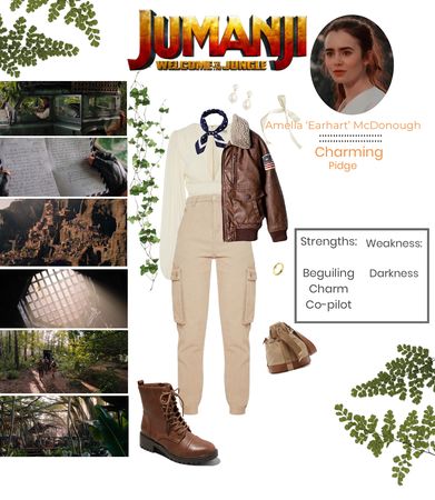 Stephanie Wick 1996 Alex’s Crush - Jumanji OC Outfit | ShopLook Jumanji Inspired Outfits, Adventure Costume Ideas, Jungle Outfit Ideas, Adventure Outfit Female, Explorers Aesthetic, Jungle Cruise Outfit, Explorer Outfit Adventure, Alex Vreeke, Jungle Explorer Outfit