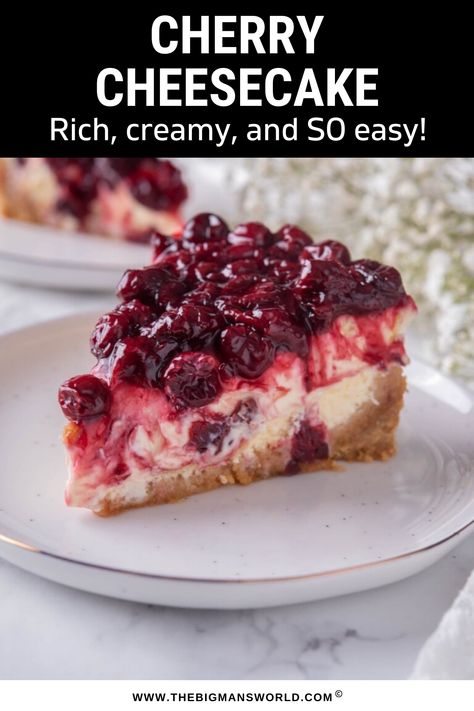 Baking With Fresh Cherries, Cherry Crumble Cheesecake, Sour Cherry Cheesecake, Desserts With Fresh Cherries, Fresh Sweet Cherry Recipes, Dried Tart Cherry Recipes, Cherry Sauce For Cheesecake, Cherry Desserts With Fresh Cherries, Fresh Cherries Recipes